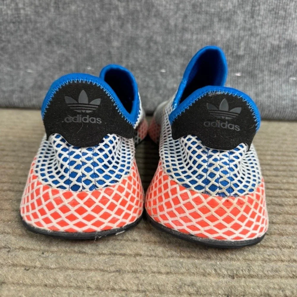 Adidas Deerupt Runner Blue White Solar Red Mesh Slip On Sneakers B41767 Size 11